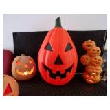 Lot of 4 - Lighted Pumpkins