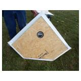 White Corner Shower Stall Base