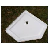 White Corner Shower Stall Base