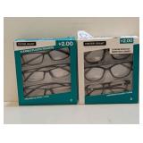 (2) FOSTER GRANT +2.00  READING GLASSES 3PK.