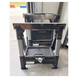 Four Collapsible Plastic Sawhorses with Integrated Storage