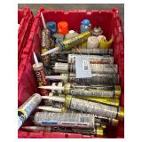 Caulk and Adhesives in Milwaukee Plastic Storage Box