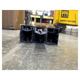 Three Black Aluminum Extrusion Rails