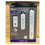4 ft. Multiple Outlet and Wall Mounted Surge Protector Set (3-Pack)