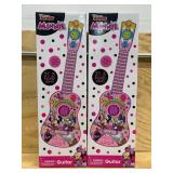 Disney Minnie Mouse Large 21.5" Guitar & Sticker, Girls, Party (lot of 2)