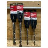 MILWAUKEE SDS Plus 2-Cutter Carbide Tip lot of 4