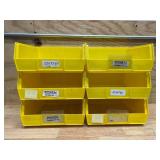 ULINE Yellow Plastic Stackable Bins (lot of 6)