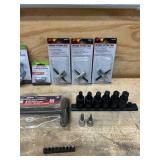 Grease gun, hex key, drive impact lot of 10