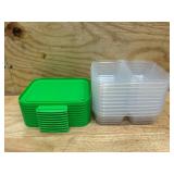 Sistema Nest It Meal Prep Food Storage Containers with Lids, 2 Compartments, 3.7 Cups, Plastic, 10-Pack, Green