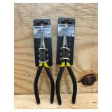 JEWEL TOOL 8 Inch (20.3 cm) Drop Forged Long Nose Pliers |Highly Durable Construction | Dual Color Handles (lot of 2)