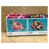 H2OGo Bestway Inflatable Donut Swim Tubes | Pool Floats for Kids and Adults | Floaties for Water Party, River, Lake, | Set of 2 Donut Designs Inner Tube Floats with 2 Heavy Duty Handles 39