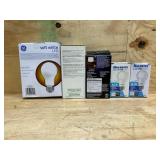 Assorted Lightbulbs, Flower Lamp, Candles