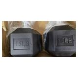 A pair of 15LB Rubber Hex Dumbbells (NEW)