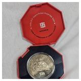 1998 Singapore $10 Silver Proof Coin-Year of the Tiger 1oz Silver