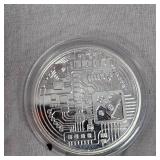 .999 Silver Bit Coin, 1 oz