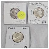 3-Silver Quarters in Cards