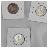 3-Silver Quarters in Cards