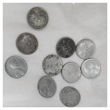 10-Steel Lincoln Pennies 1c