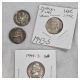 5-Silver Jefferson 5c
