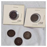 5-Indian Head Pennies