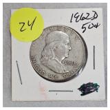1962 D Franklin 50c