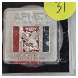 APMWX 1oz, .999 Square Ingot