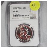1956 Type 2 Franklin 50c NGC PF66