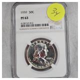 1959 Franklin 50c NGC PF63