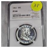 1961 Franklin 50c NGC PF66