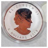2018 Canada $5 Maple Leaf 1oz, .999
