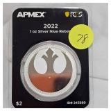 APMEX 2022 Niue Rebels 1 oz