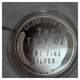 1909 Goden State Mint 2 Troy oz, .999 Silver Penny