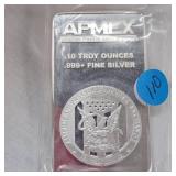 APMEX 10 Troy Ounce, .999 Silver Bar, Sealed, UNC