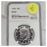 1964 Kennedy 50c NGC PF67