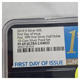 2019 S Silver 1st Day Issue Kennedy 50c NGC PF69 Ultra Cameo