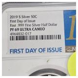 2019 S Silver 1st Day Issue Kennedy 50c NGC PF69 Ultra Cameo