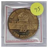 WW II $10 Catridge Brass Coin Proof