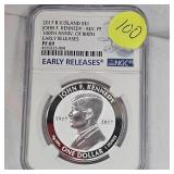 2017 BU Island S $1 Kennedy Rev PF 100th Anniversary NGC PF66, Early Release