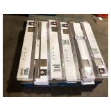 9 Boxes of TrafficMaster Rustic Brown Oak 3 Mil x 6 in. W x 36 in. L Peel and Stick Water Resistant Vinyl Tile Flooring (36 sq. ft.) Customer Returns See Pictures