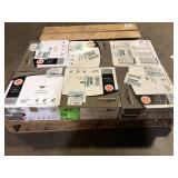 12 Boxes of TrafficMaster Natural Wood Parquet 3 MIL x 12 in. W x 12 in. L Peel and Stick Water Resistant Vinyl Tile Flooring 30 Sq. Ft.Customer Returns See Pictures