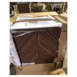 Glacier Bay Huckleberry 36 in. Single Sink Spiced Walnut Bath Vanity with White Engineered Stone Top (Assembled)  Customer Returns See Pictures