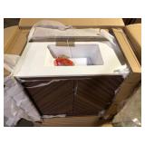 Glacier Bay Huckleberry 36 in. Single Sink Spiced Walnut Bath Vanity with White Engineered Stone Top (Assembled)  Customer Returns See Pictures