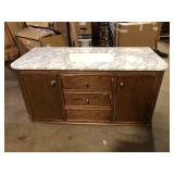 Home Decorators Collection Collette 48 in. Single Sink Cinnamon Oak Bath Vanity with White Carrara Marble Top (Assembled) Customer Returns See Pictures