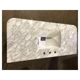 Home Decorators Collection Collette 48 in. Single Sink Cinnamon Oak Bath Vanity with White Carrara Marble Top (Assembled) Customer Returns See Pictures