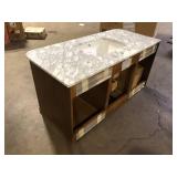 Home Decorators Collection Collette 48 in. Single Sink Cinnamon Oak Bath Vanity with White Carrara Marble Top (Assembled) Customer Returns See Pictures