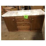 Home Decorators Collection Collette 48 in. Single Sink Cinnamon Oak Bath Vanity with White Carrara Marble Top (Assembled) Customer Returns See Pictures