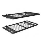 FLEXIMOUNTS 24 in. x 48 in. Heavy Duty Wall Shelf with Brackets in Black      Customer Returns See Pictures