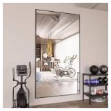 LuxHomez 32 in. W. x 71.2 in. H Modern Rectangle Aluminum Alloy Full Length Mirror Black Wall Mirror/Floor Mirror  Customer Returns See Pictures