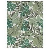 Hampton Bay Green 8 ft. x 10 ft. Palm Indoor/Outdoor Area Rug Customer Returns See Pictures