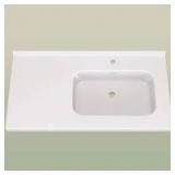 Getpro 42 in. W x 22 in. D Solid Surface White Rectangular Right Single Sink Bath Vanity Top and Basin with 1.38 in. Backsplash Customer Returns See Pictures